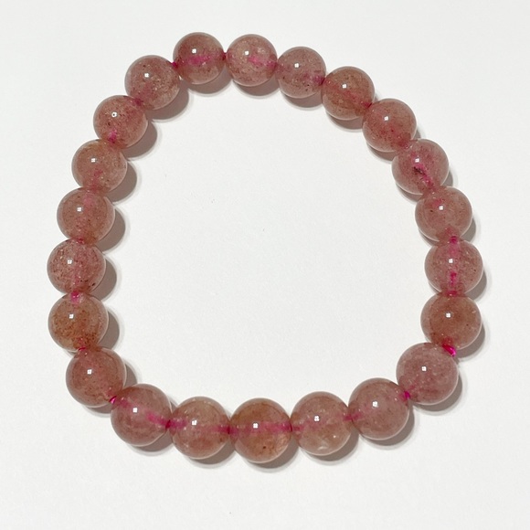 Natural Stone Strawberry Quartz Healing Bracelets 8mm - Picture 1 of 3